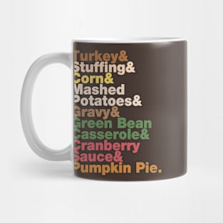 Thanksgiving Helvetica Turkey Dinner Helvetica Name List Mug